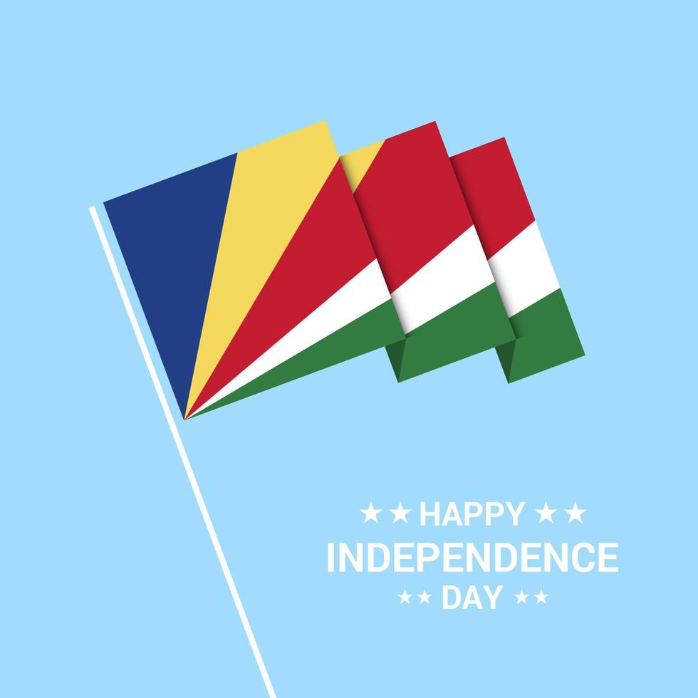 Seychelles Independence day typographic design with flag vector