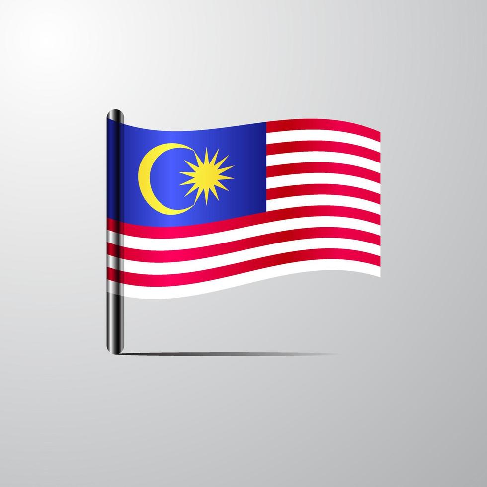 Malaysia waving Shiny Flag design vector