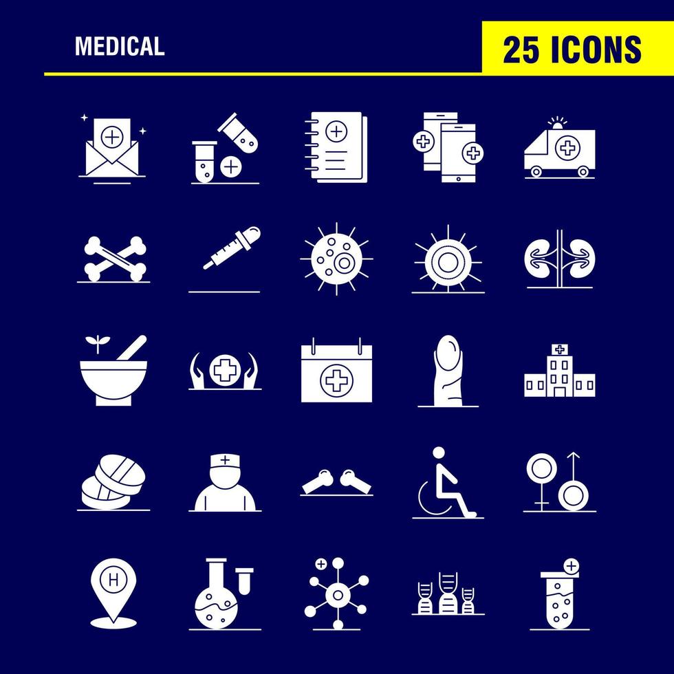 iconos de glifos sólidos médicos establecidos para infografías kit de uxui móvil y diseño de impresión incluyen vendaje yeso atención médica termómetro colección de temperatura de calor logotipo infográfico moderno y pi vector