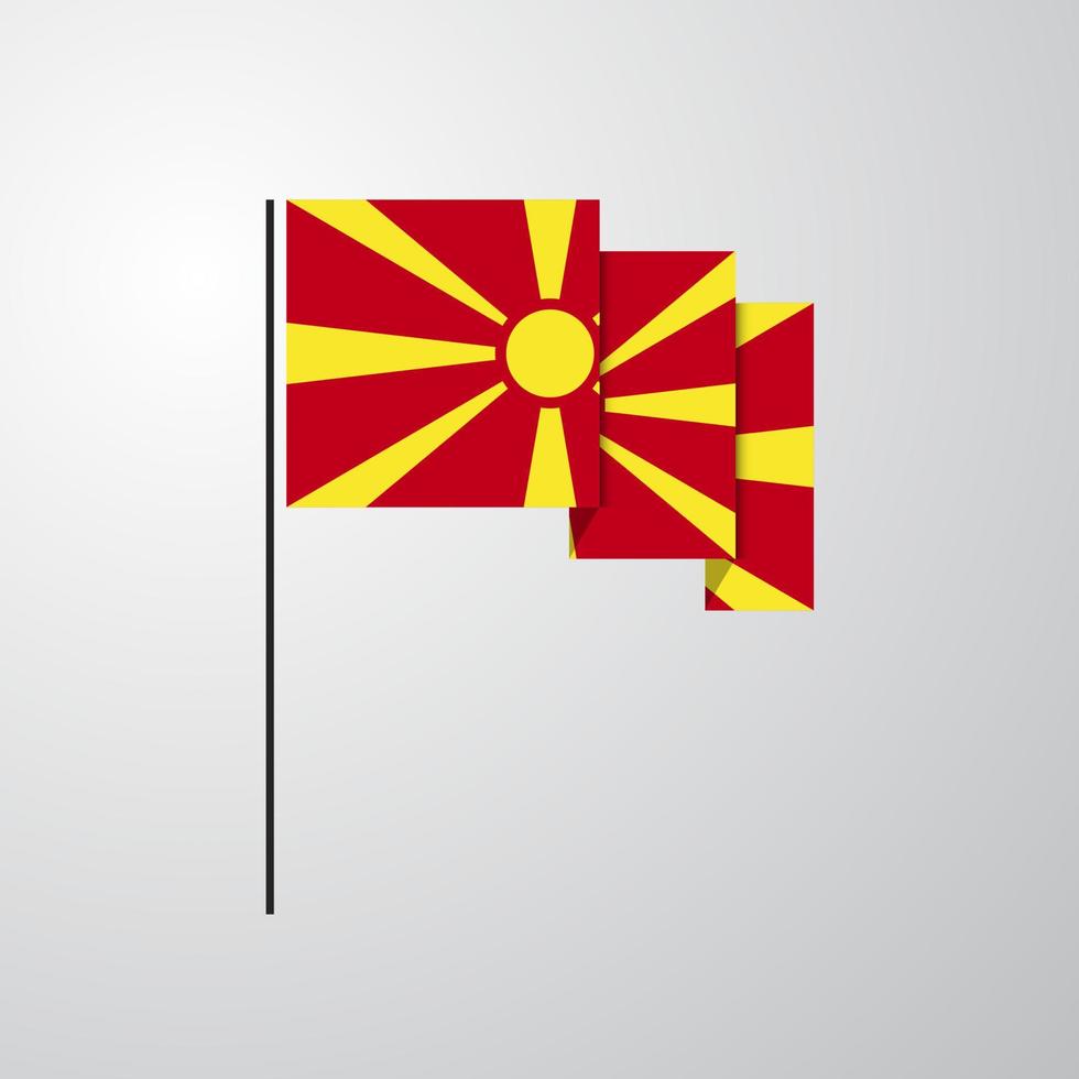 Macedonia waving Flag creative background vector