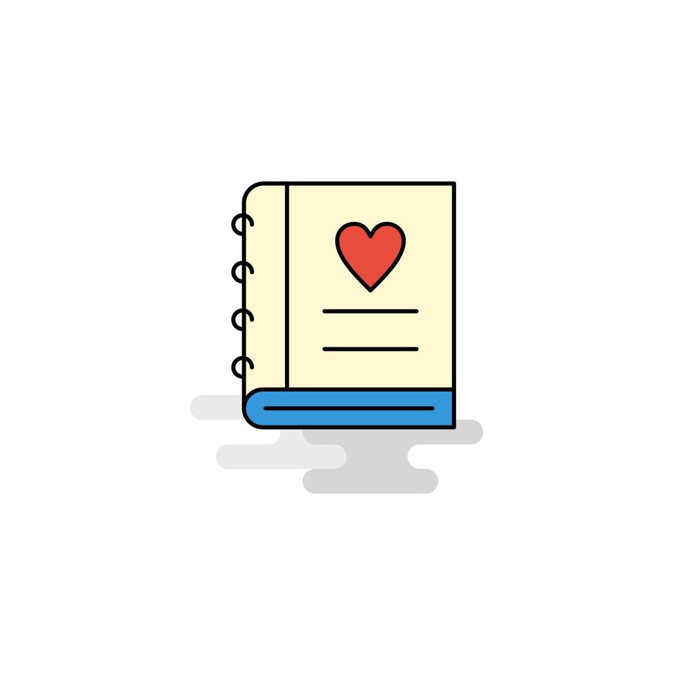 Flat Love diary Icon Vector