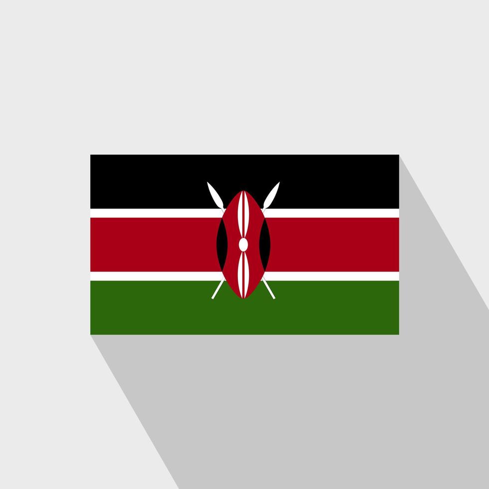 Kenya flag Long Shadow design vector