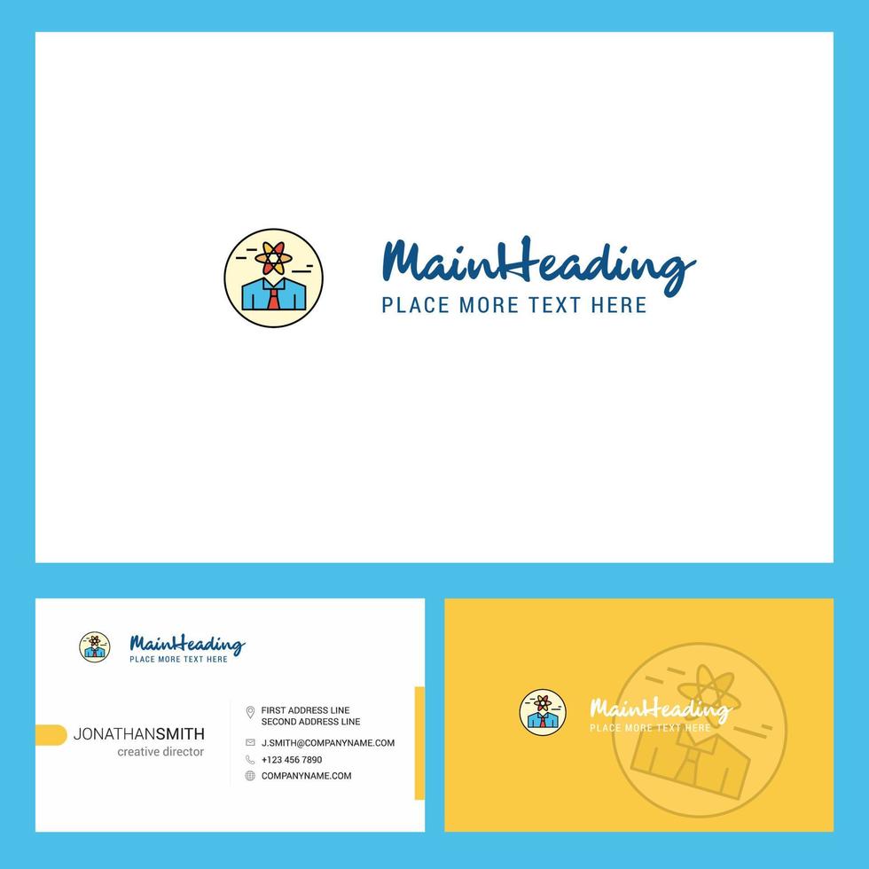 Confused man Logo design with Tagline Front and Back Busienss Card Template Vector Creative Design