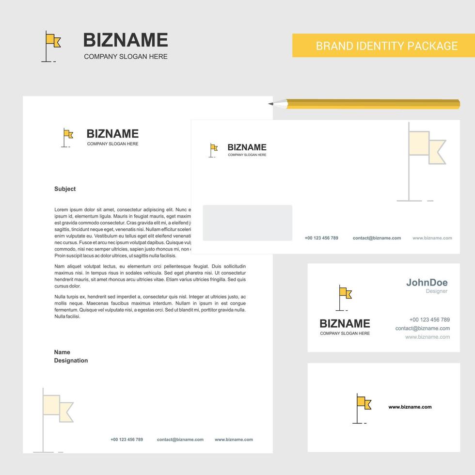 Sports flag Business Letterhead Envelope and visiting Card Design vector template