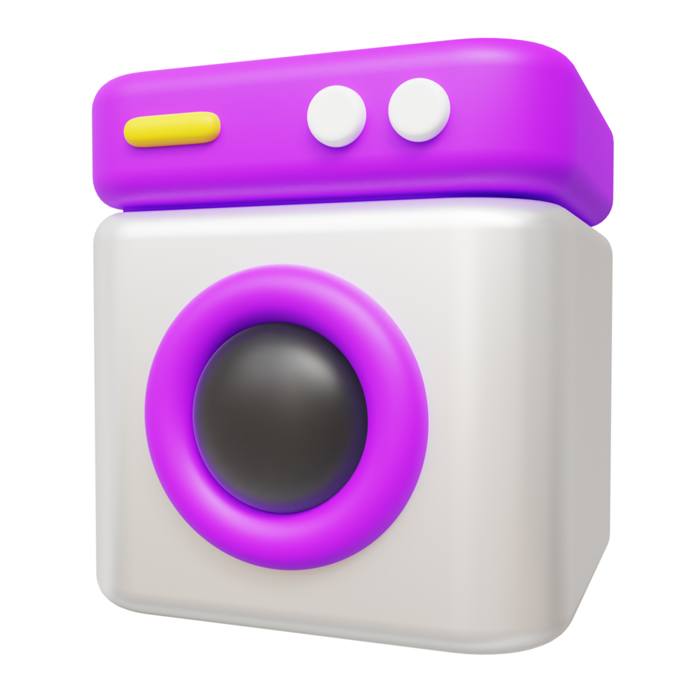 ilustração 3d de máquina de lavar estilizada png