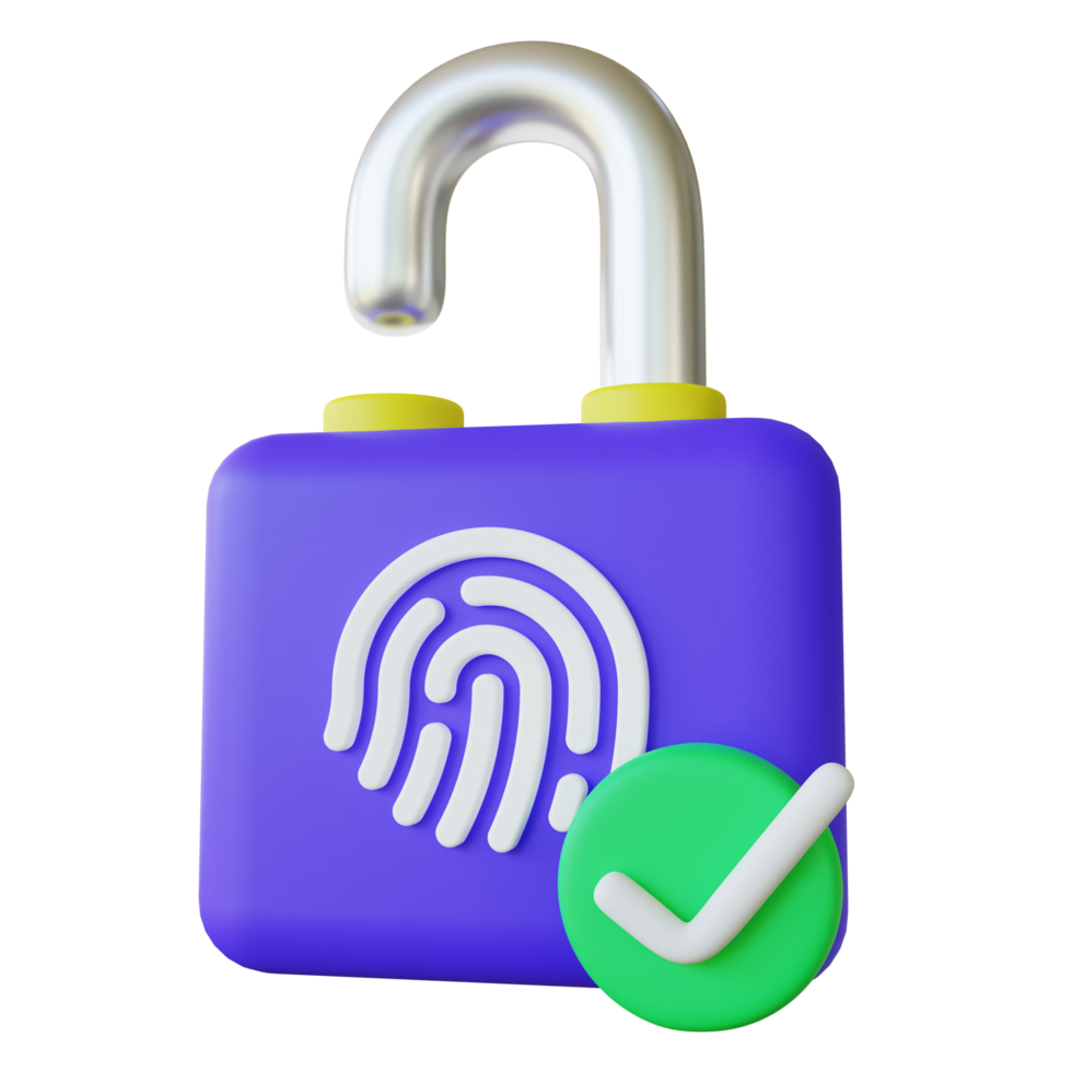 Biometric Fingerprint Authentication 3D Illustration png