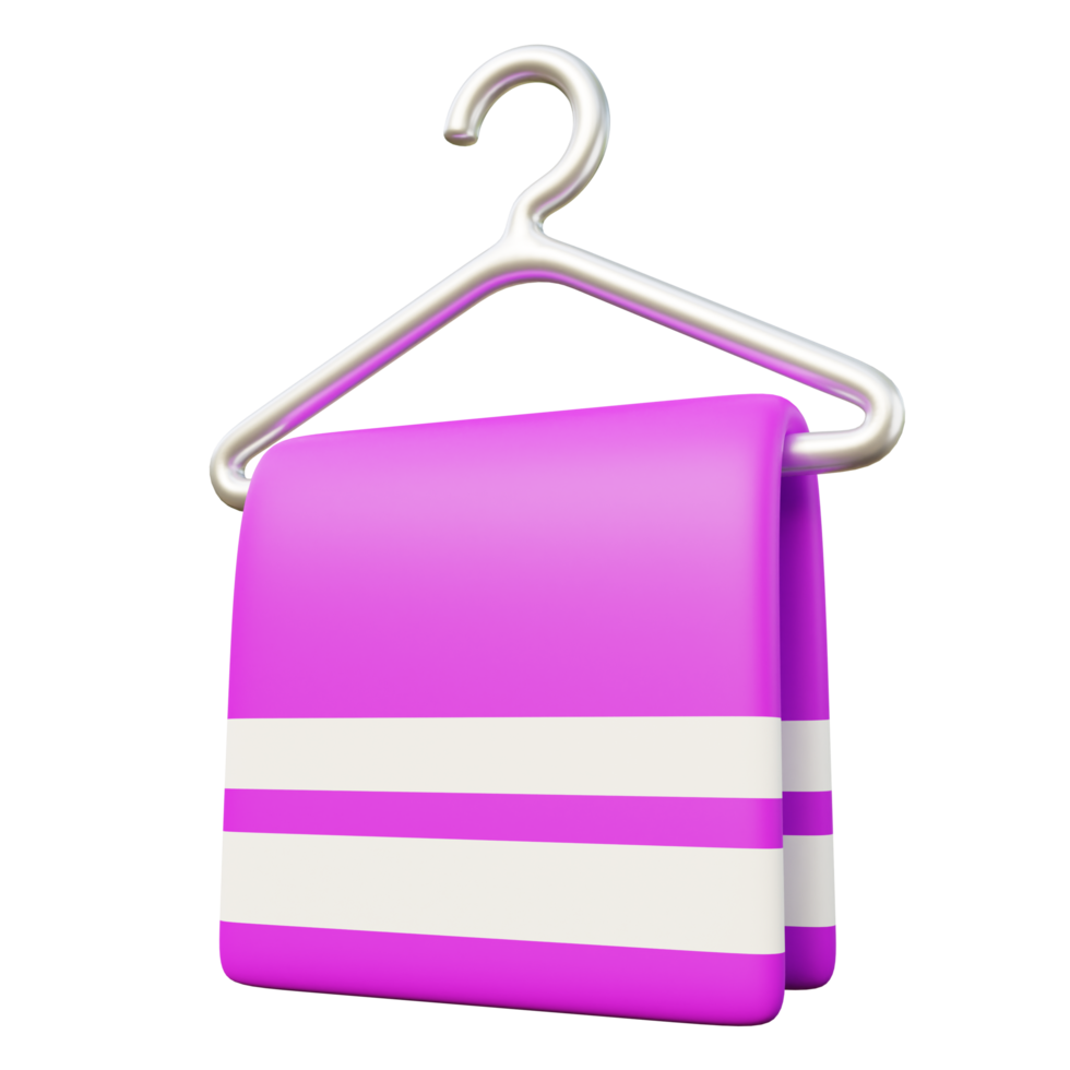 Hanging Laundry Towel 3D Illustration png