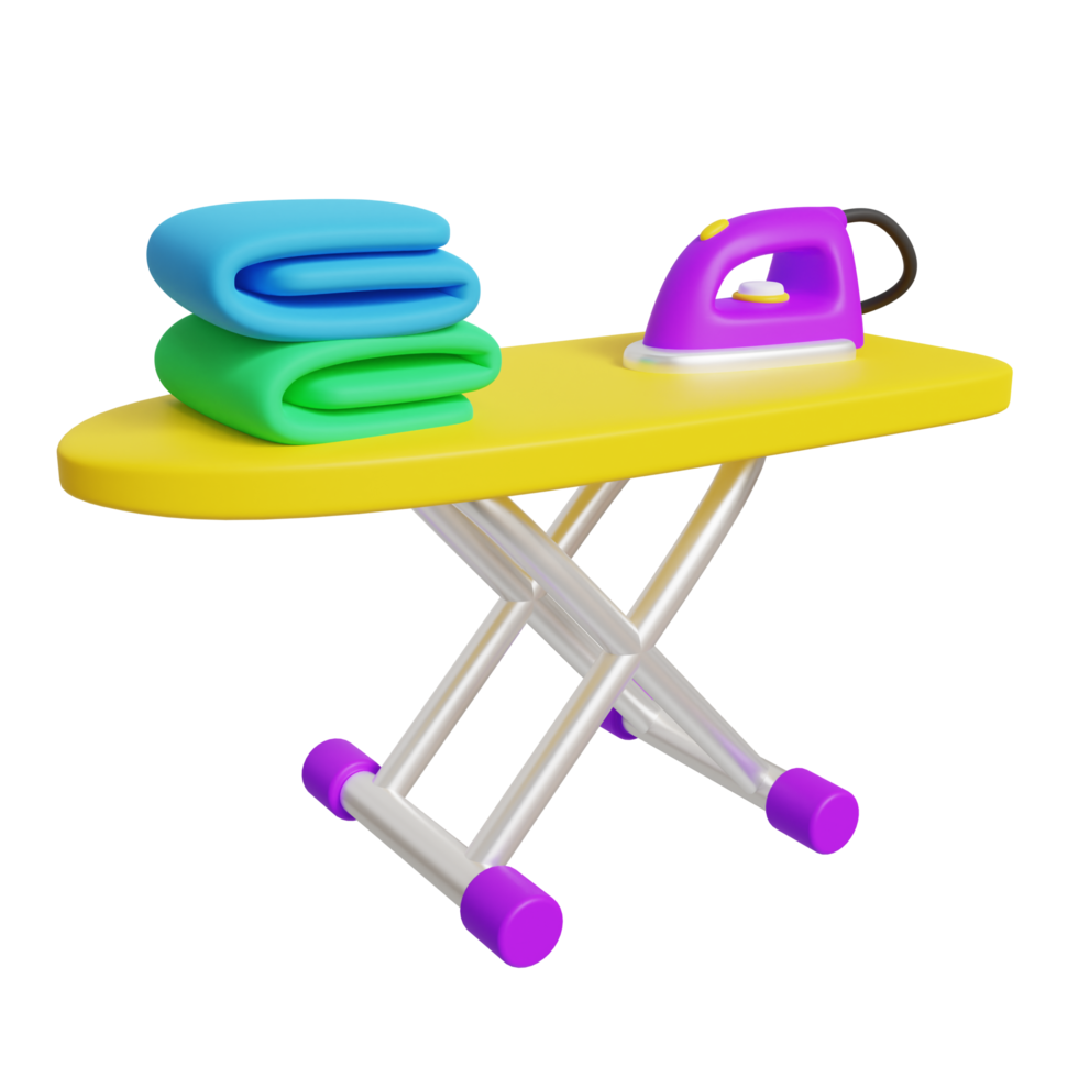 Stylized Ironing Table 3D Illustration png