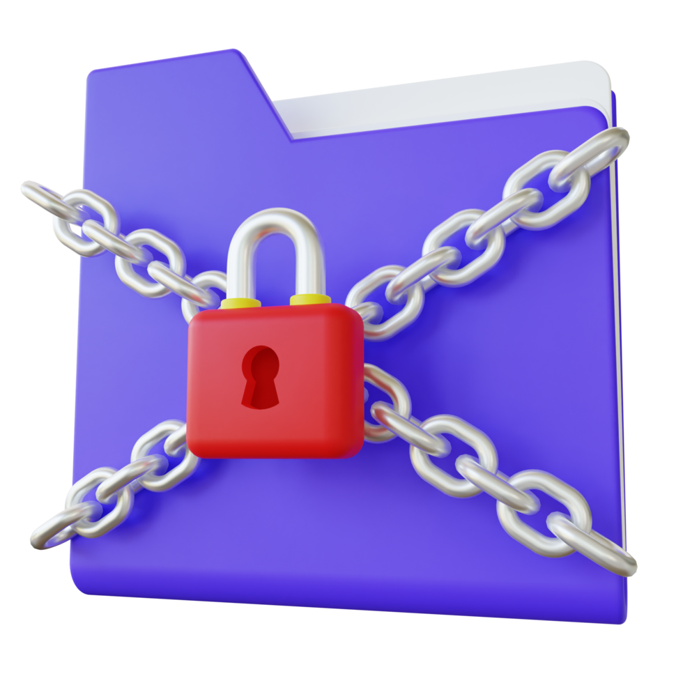 Stylized Encrypted Folder 3D Illustration png