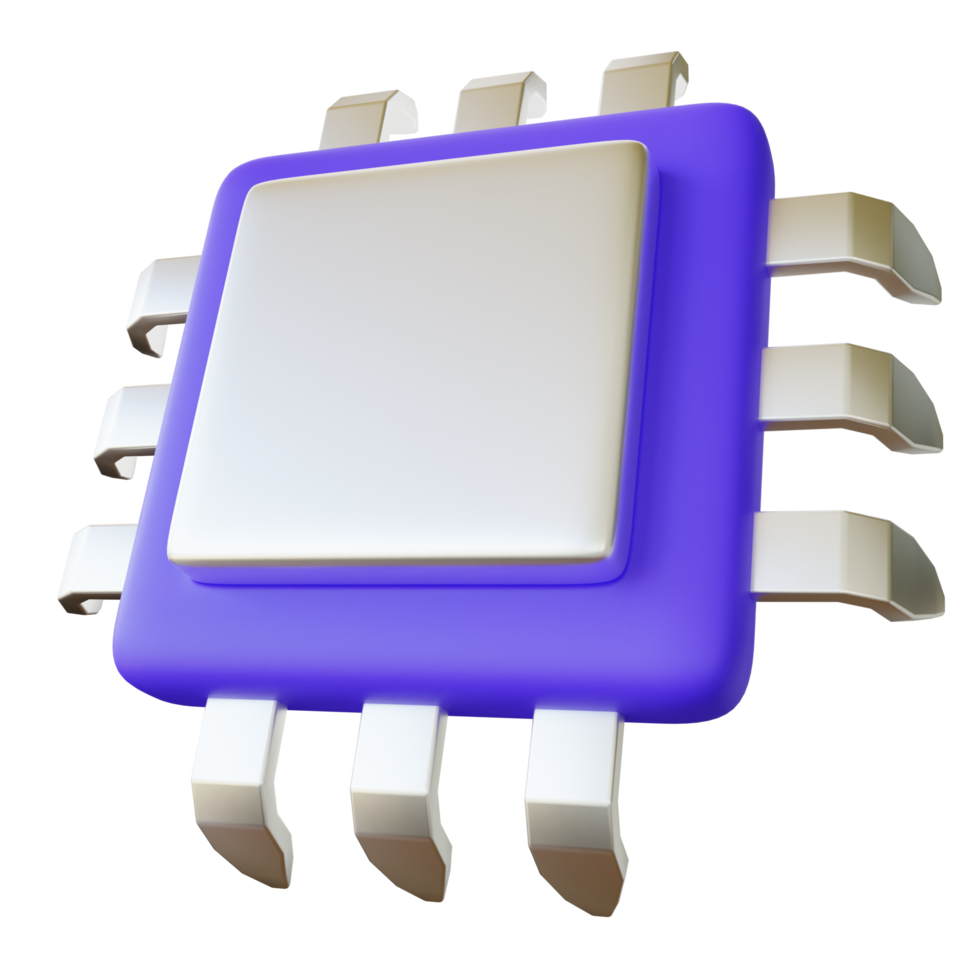 computer IC chip 3d illustration png