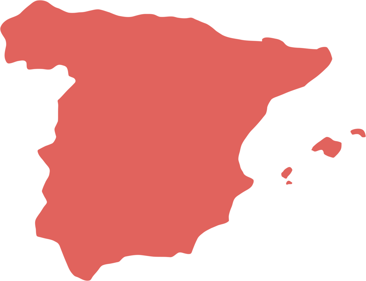 Doodle dibujo a mano alzada del mapa de España. png