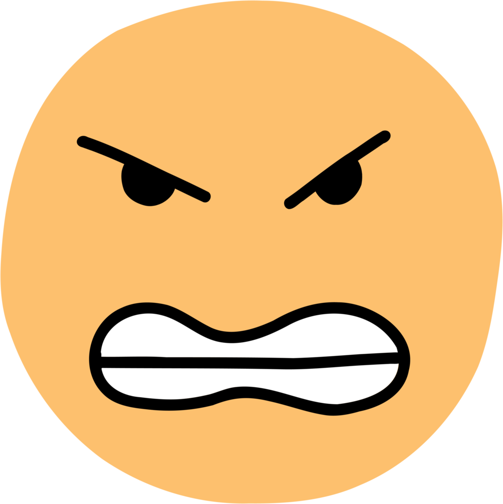 doodle freehand drawing of face expression. png