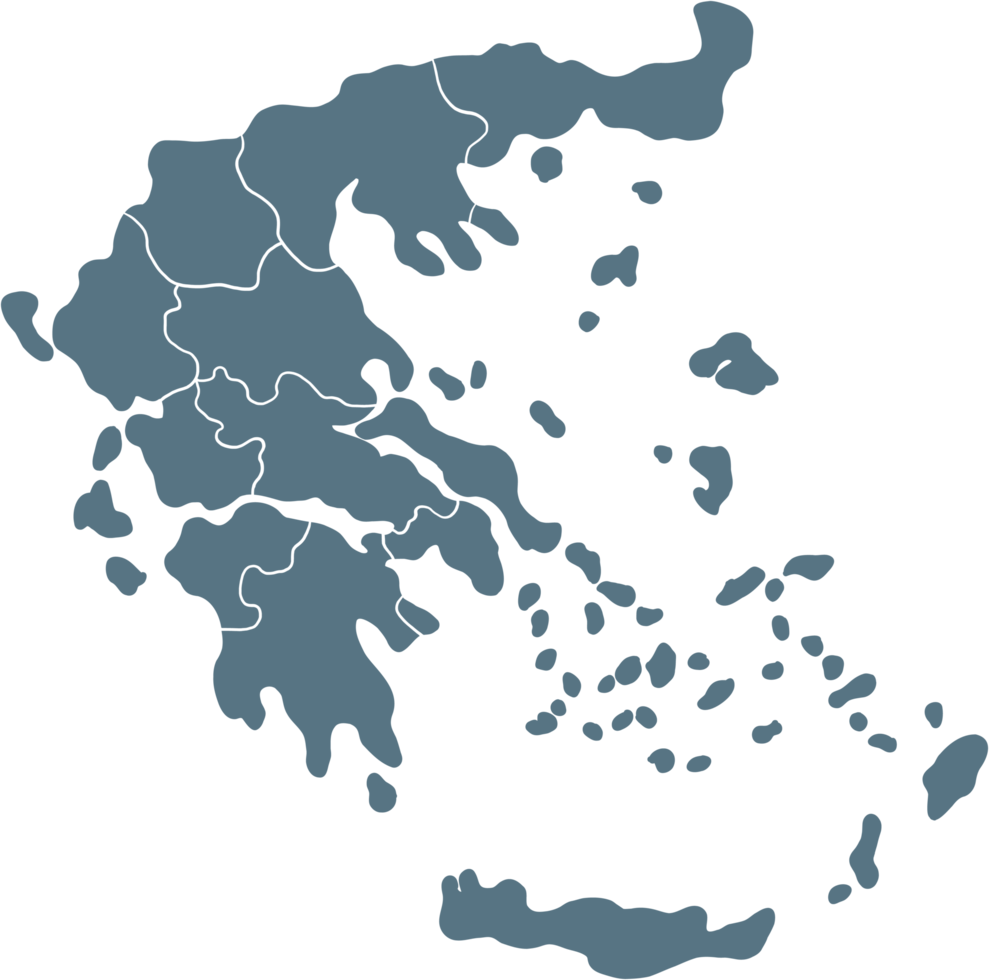 doodle disegno a mano libera della mappa della grecia. png