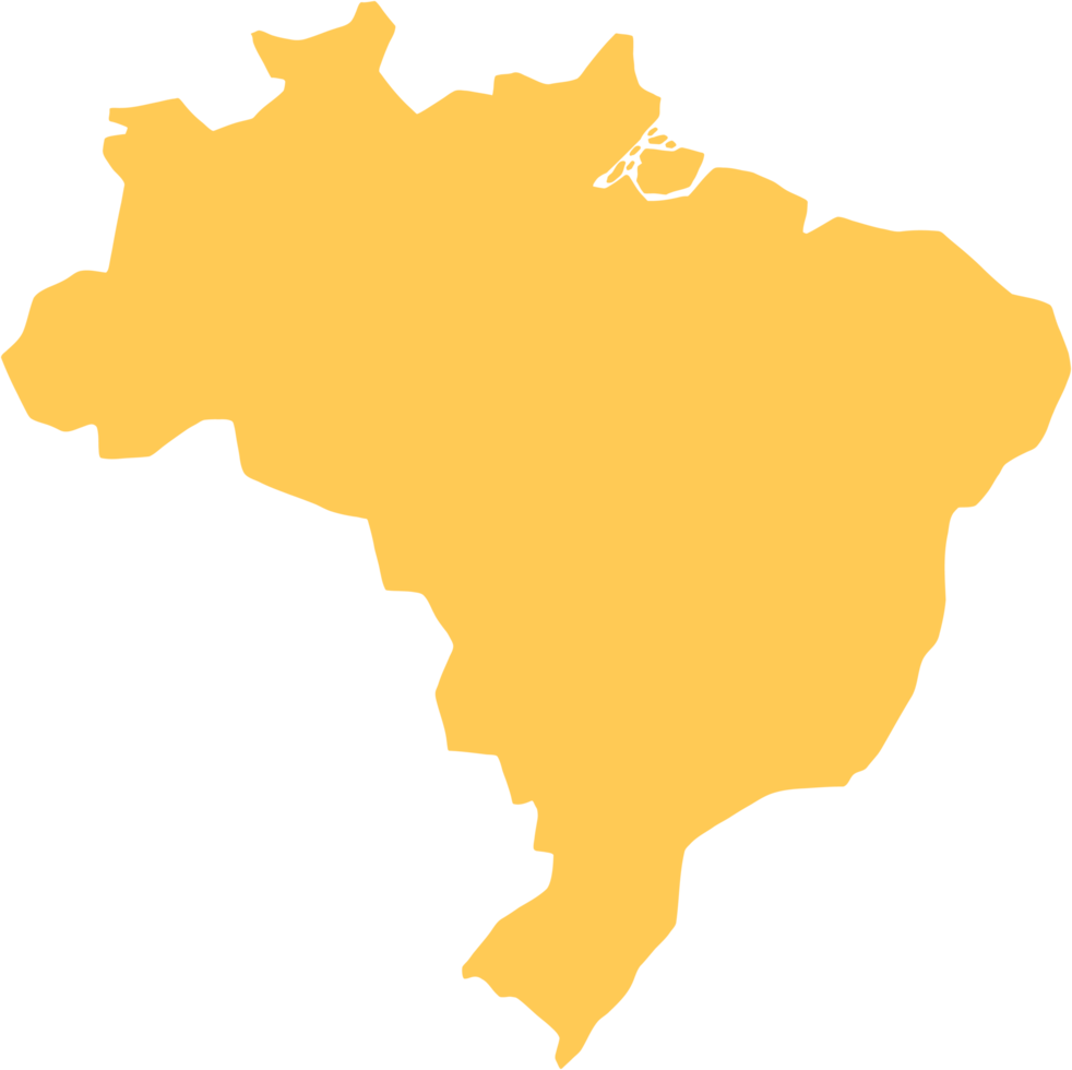 Doodle dibujo a mano alzada del mapa de Brasil. png