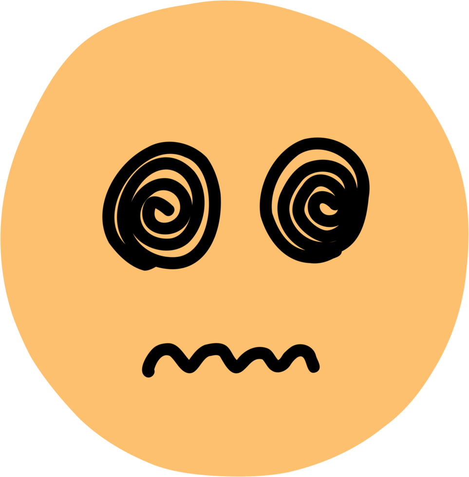 doodle freehand drawing of face expression. png
