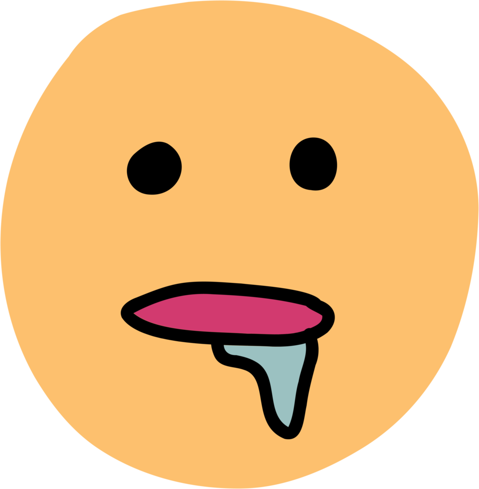 doodle freehand drawing of face expression. png