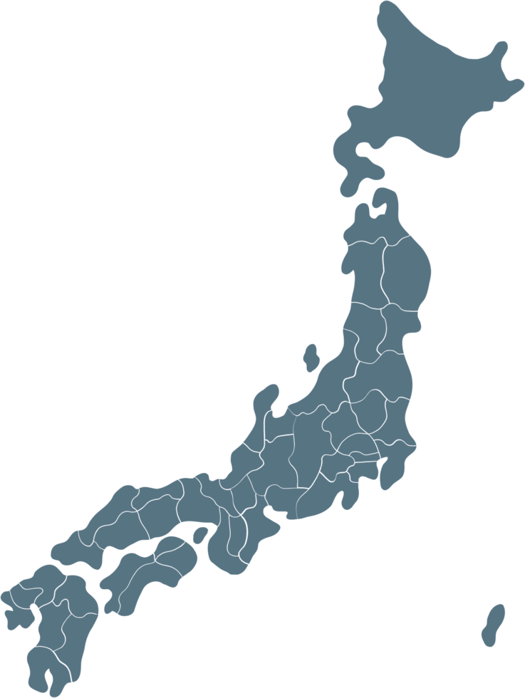 doodle freehand drawing of japan map. png