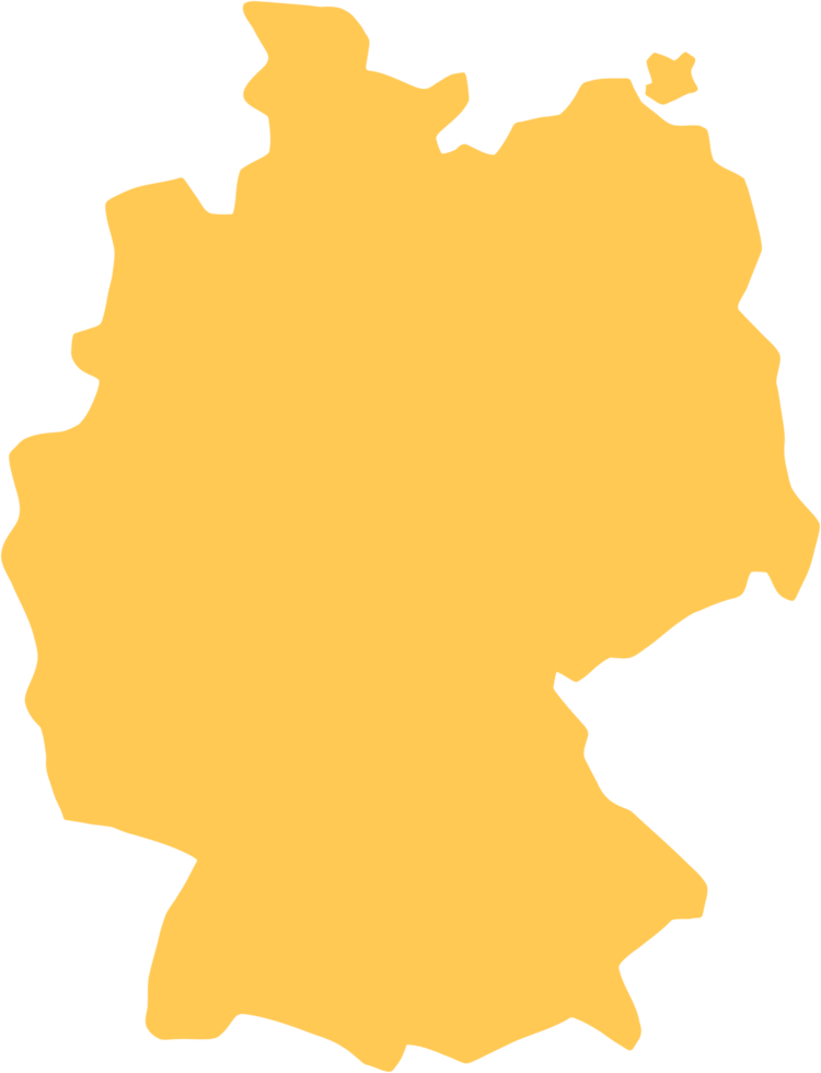 Doodle dibujo a mano alzada del mapa de Alemania. png