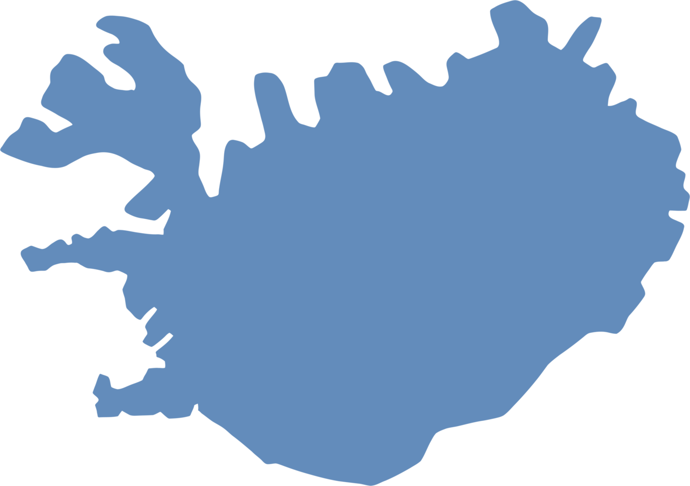 doodle freehand drawing of iceland map. png
