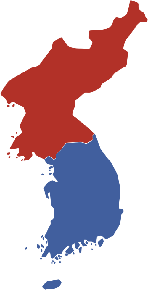 doodle freehand drawing of korea map. png