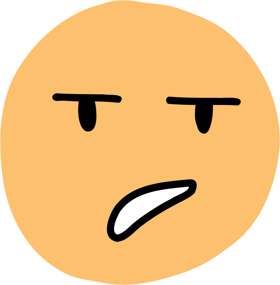 doodle freehand drawing of face expression. png