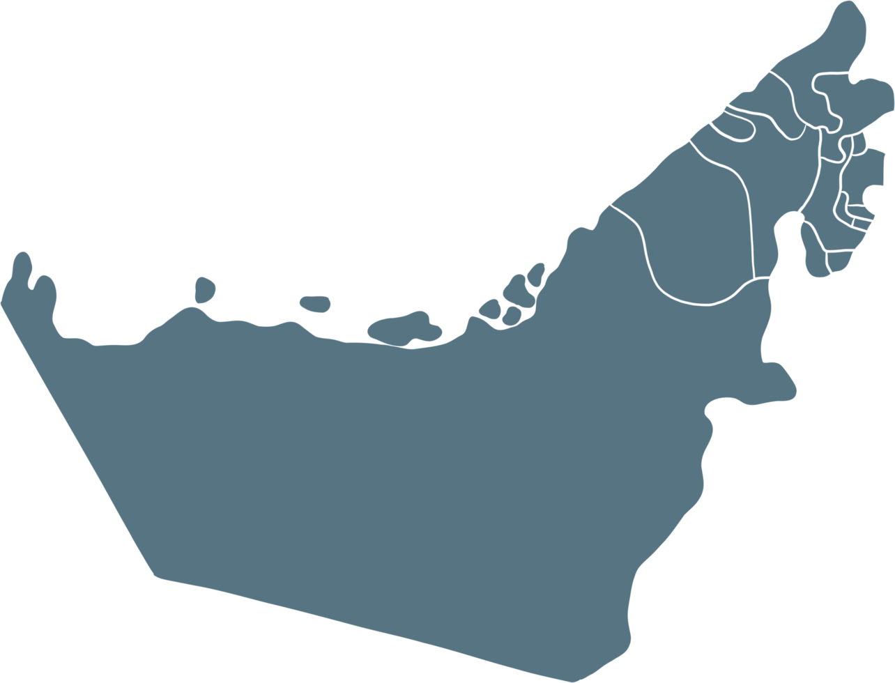 doodle freehand drawing of united arab emirates map. png