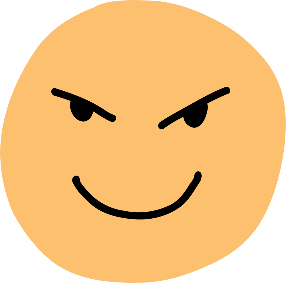 doodle freehand drawing of face expression. png