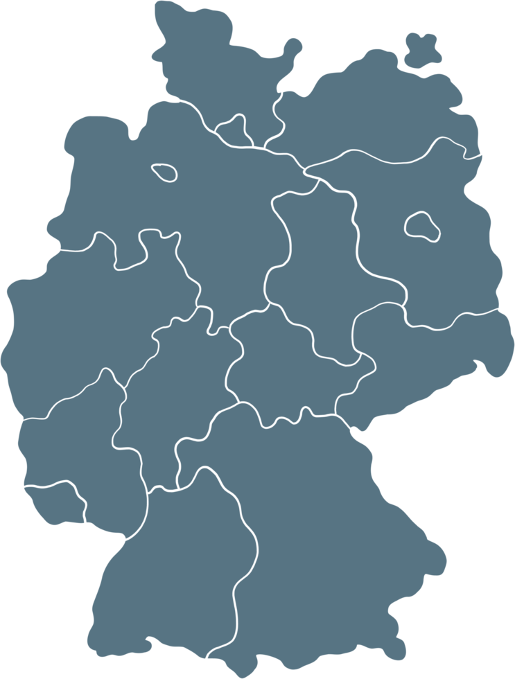 doodle frihandsteckning av Tyskland karta. png