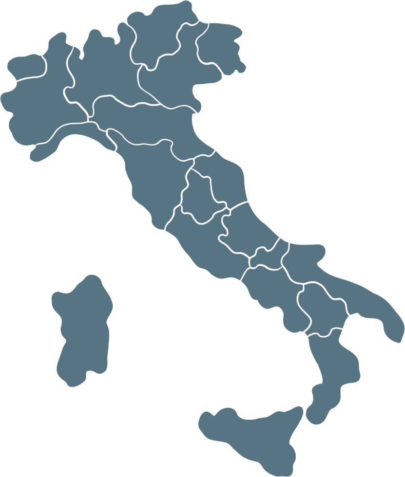 doodle disegno a mano libera della mappa dell'italia. png