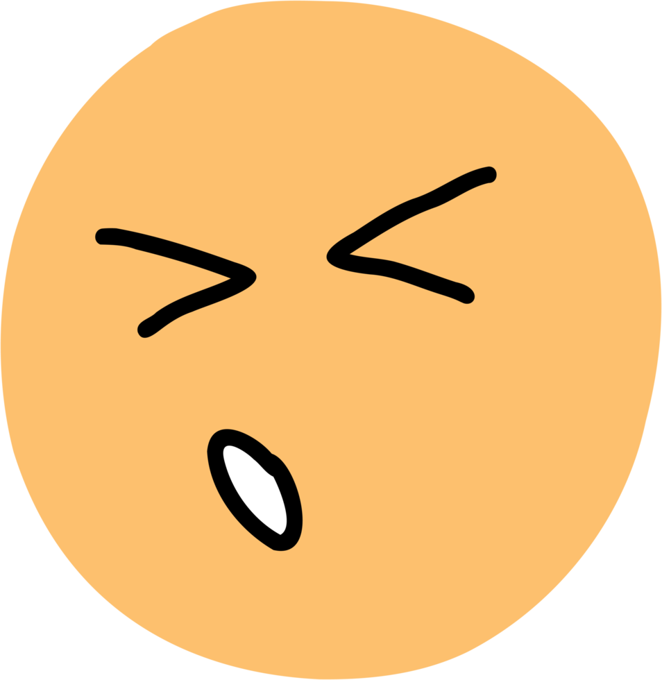 doodle freehand drawing of face expression. png