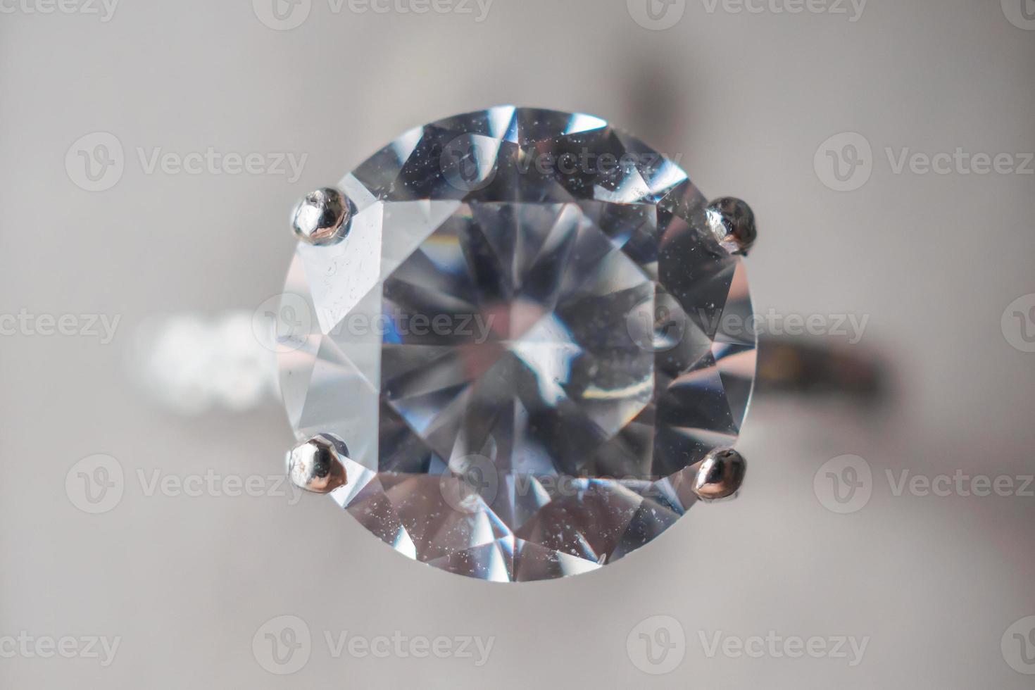 Diamond ring in jewelry gift box close up background photo
