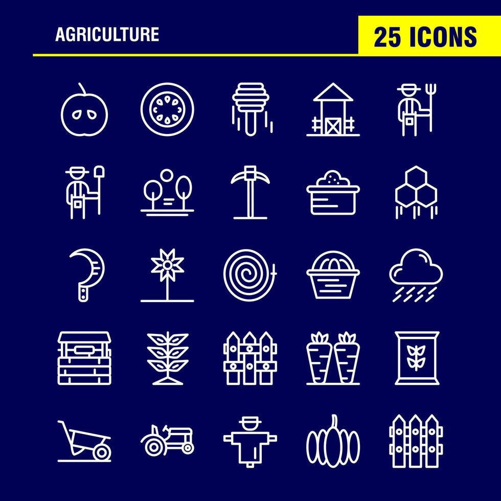 paquete de iconos de línea de agricultura para diseñadores y desarrolladores vector