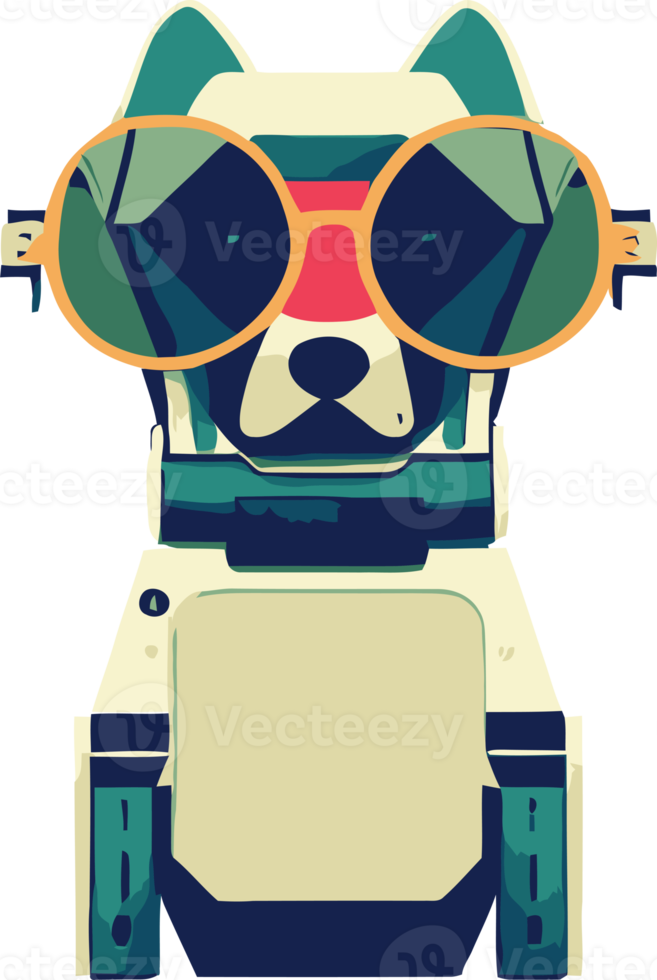 illustratie grafisch van robot hond vervelend zonnebril geïsoleerd mooi zo voor logo, icoon, mascotte, poster, afdrukken of aanpassen uw ontwerp png