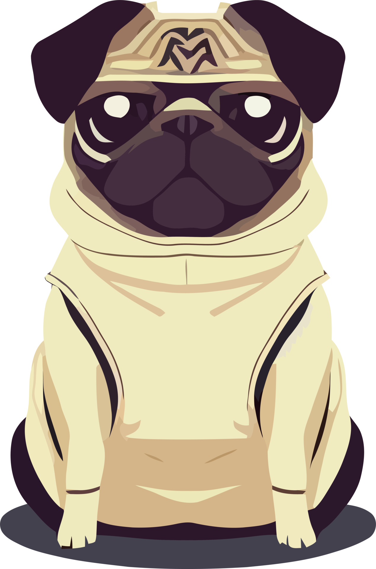 illustration graphic of pug wearing sunglasses isolated good for logo,  icon, mascot, print or customize your design 14219970 PNG