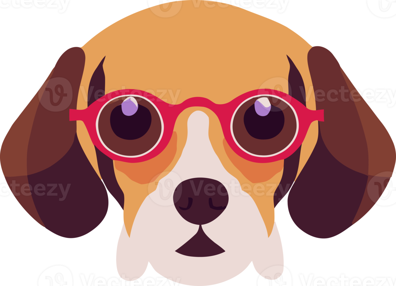 illustration graphic of beagle wearing sunglasses isolated good for logo, icon, mascot, print or customize your design png