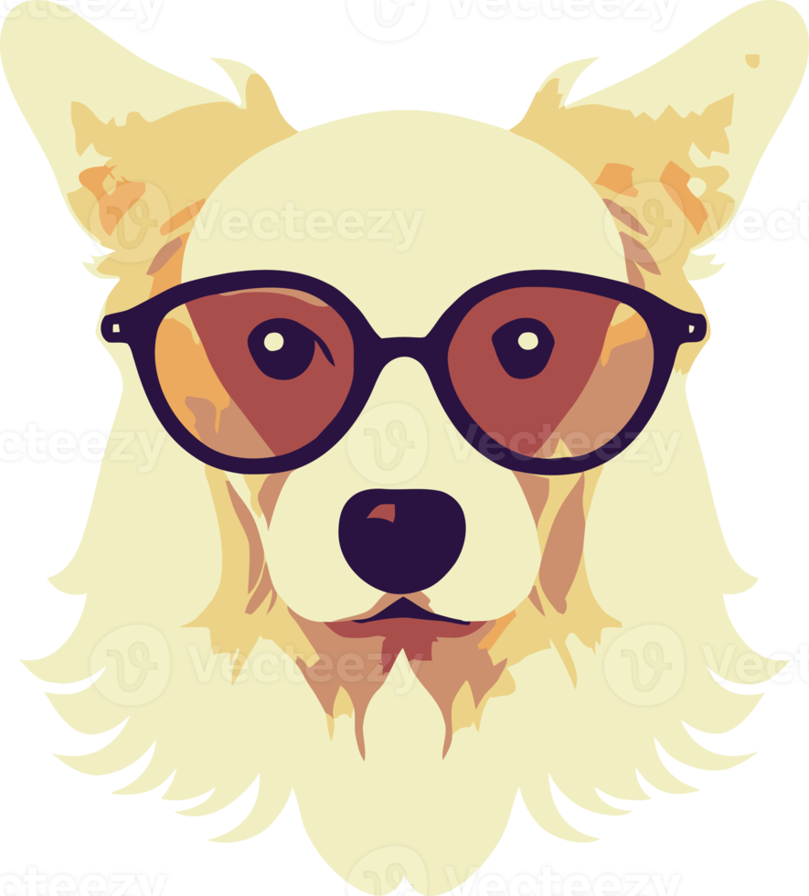 illustration graphique d'un golden retriever portant des lunettes de soleil isolées bon pour le logo, l'icône, la mascotte, l'impression ou la personnalisation de votre conception png