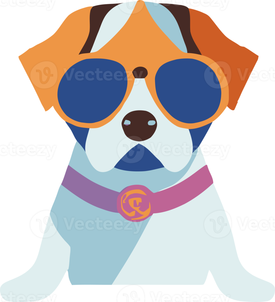 gráfico de ilustração de beagle usando óculos de sol isolado bom para logotipo, ícone, mascote, imprimir ou personalizar seu design png