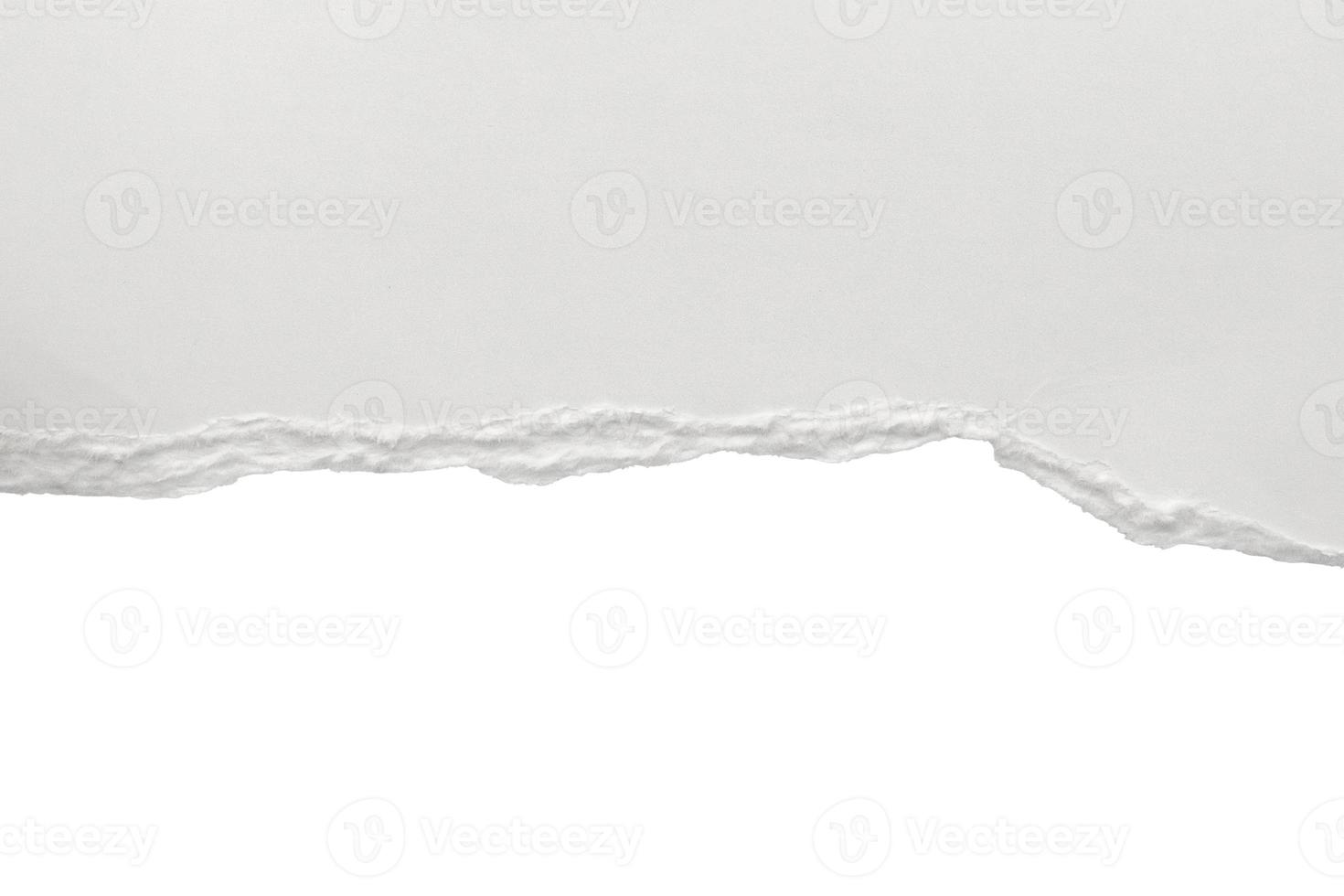 White ripped paper torn edges strips isolated on white background photo