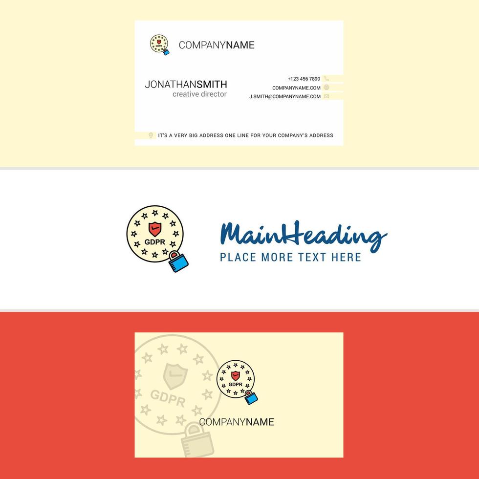 Beautiful GDPR Logo and business card vertical Design Vector