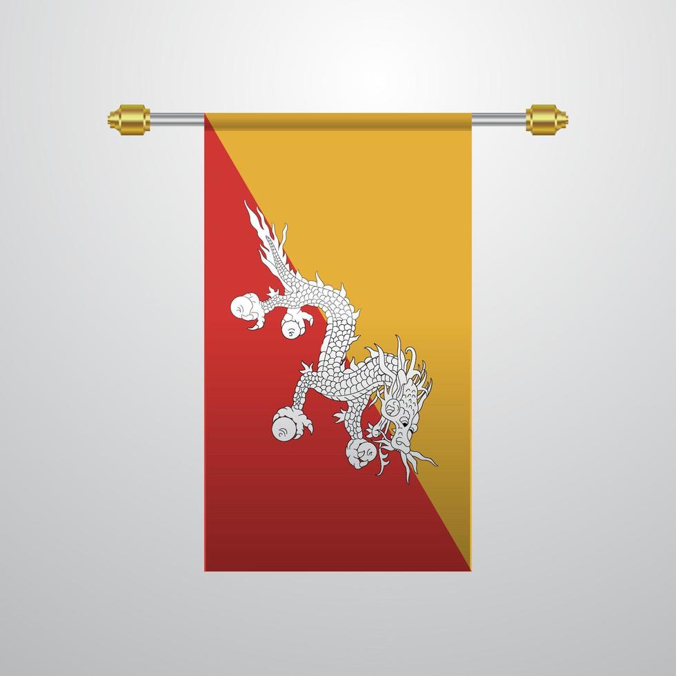 Bután bandera colgante vector