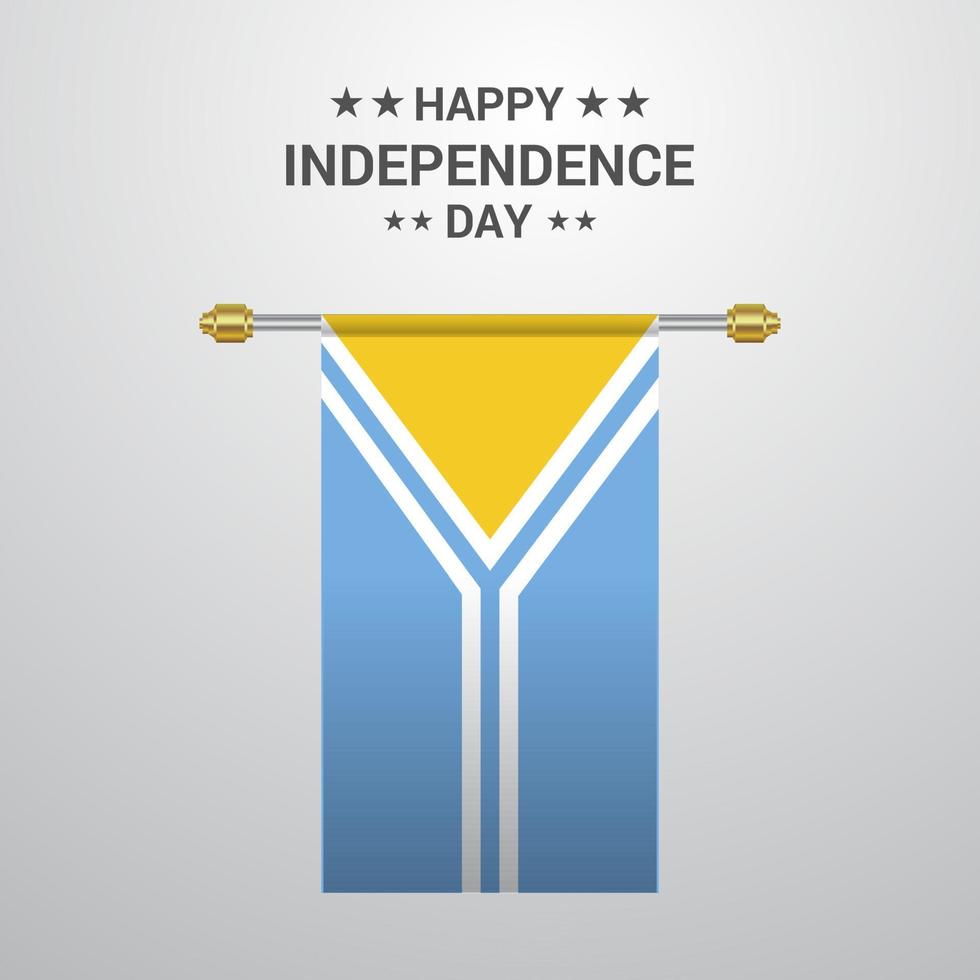 Tuva Independence day hanging flag background vector