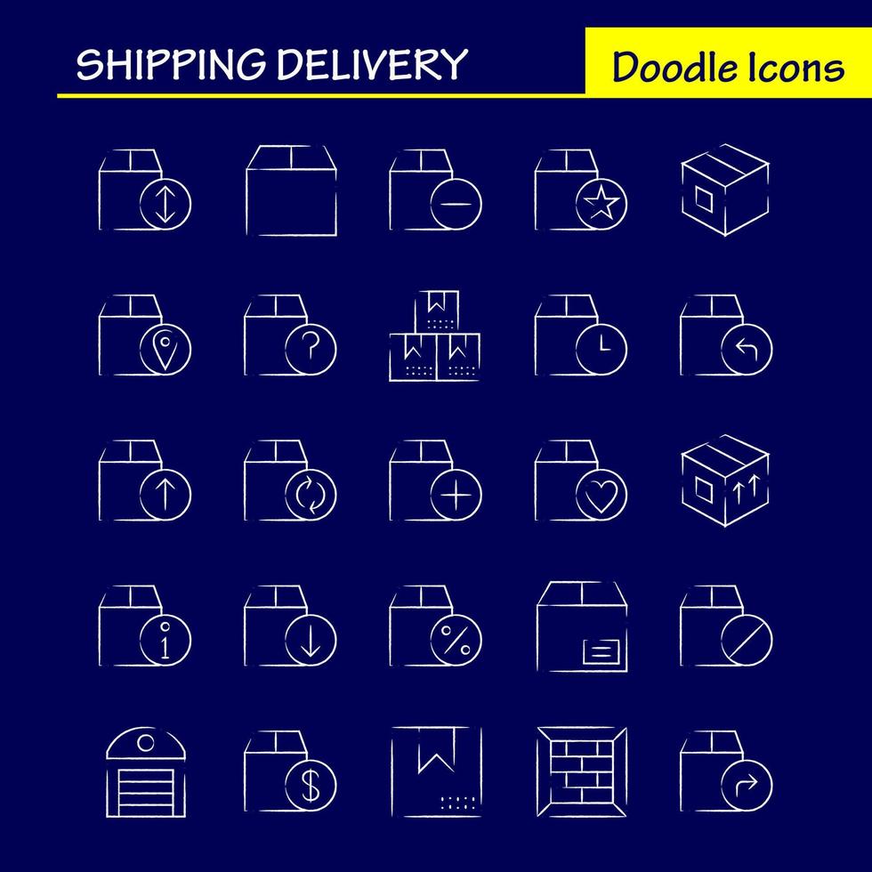 paquete de iconos dibujados a mano de entrega de envío para diseñadores y desarrolladores vector