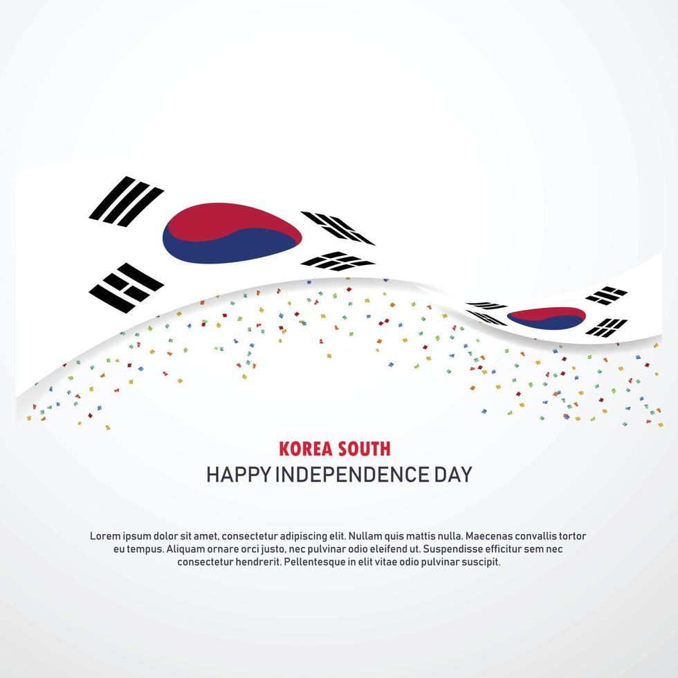 Korea South Happy independence day Background vector