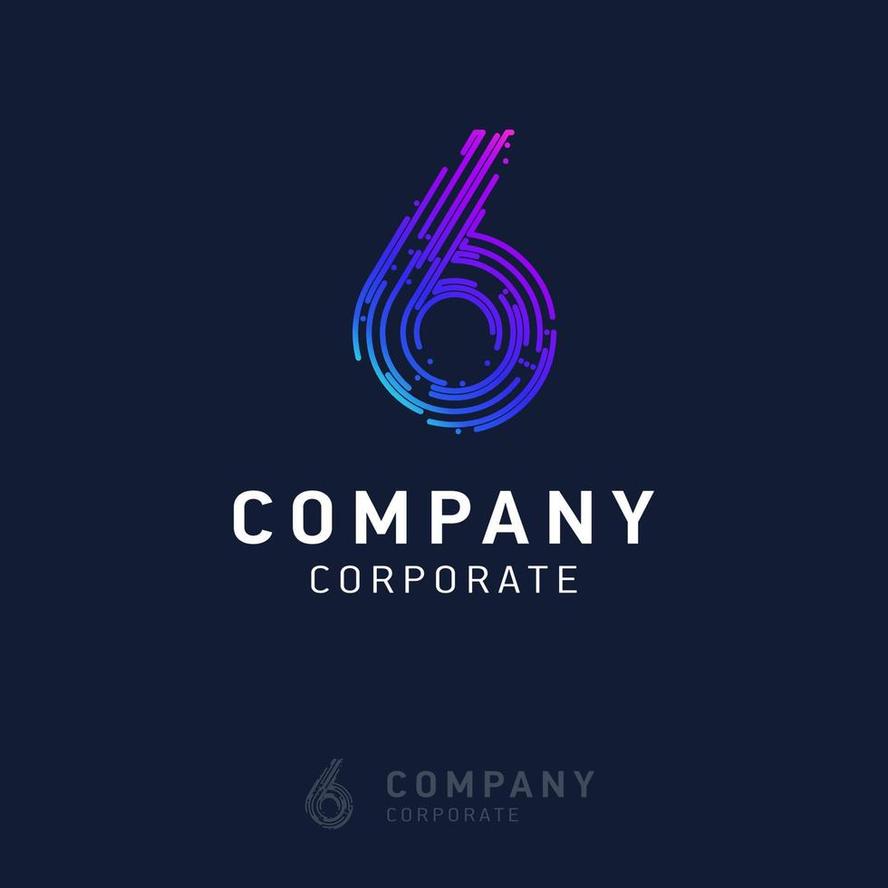 vector de diseño de logotipo de 6 empresas