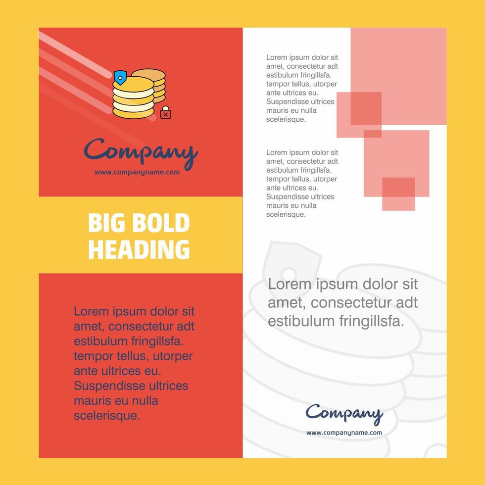 Database Company Brochure Title Page Design Company profile annual report presentations leaflet Vector Background