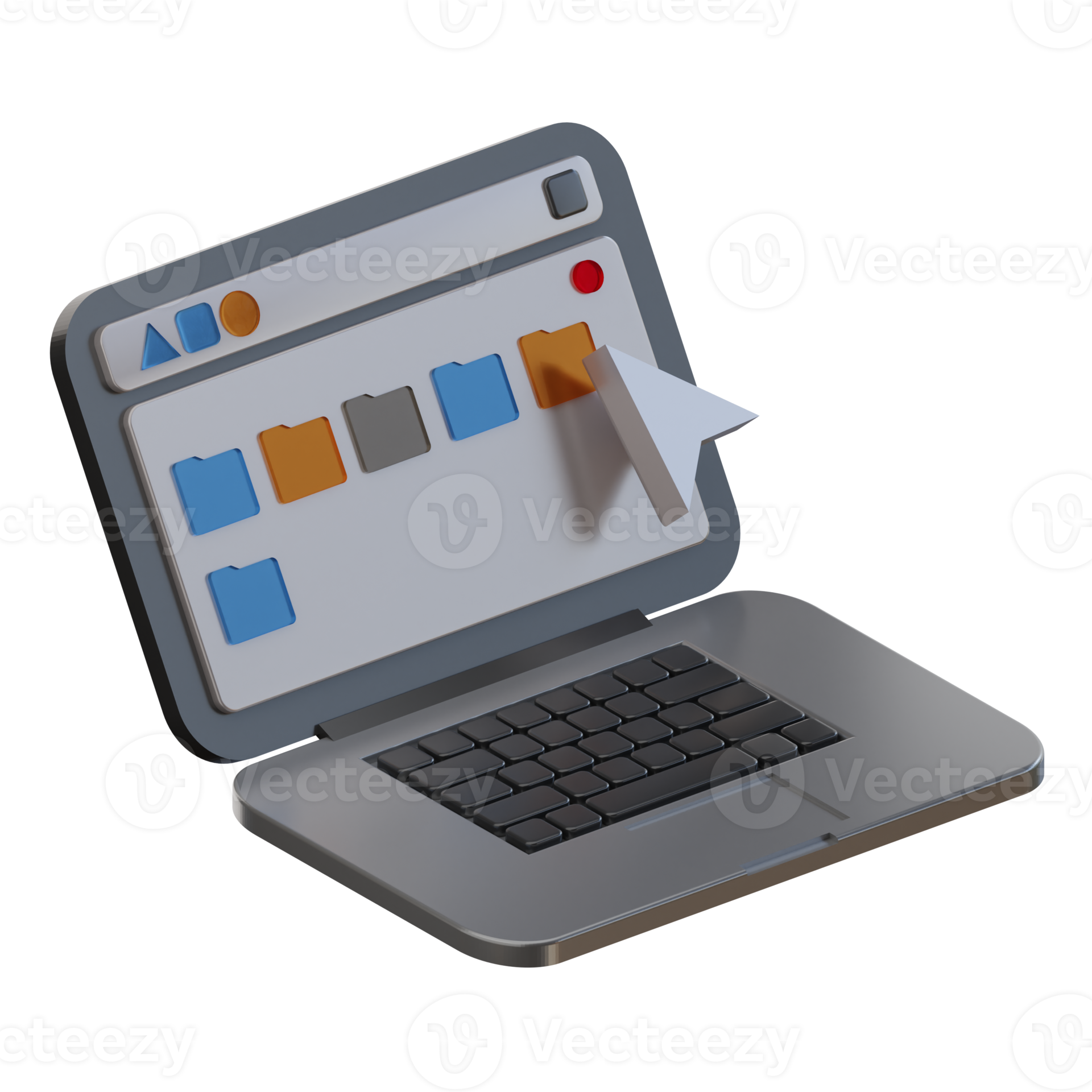 3d computer laptop copy or view data 14220136 PNG