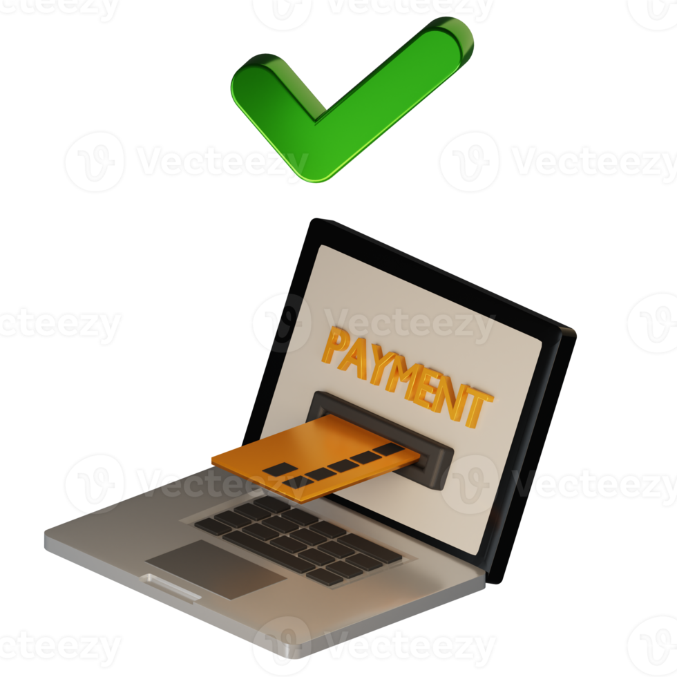 3d success payment from internet using credit card png