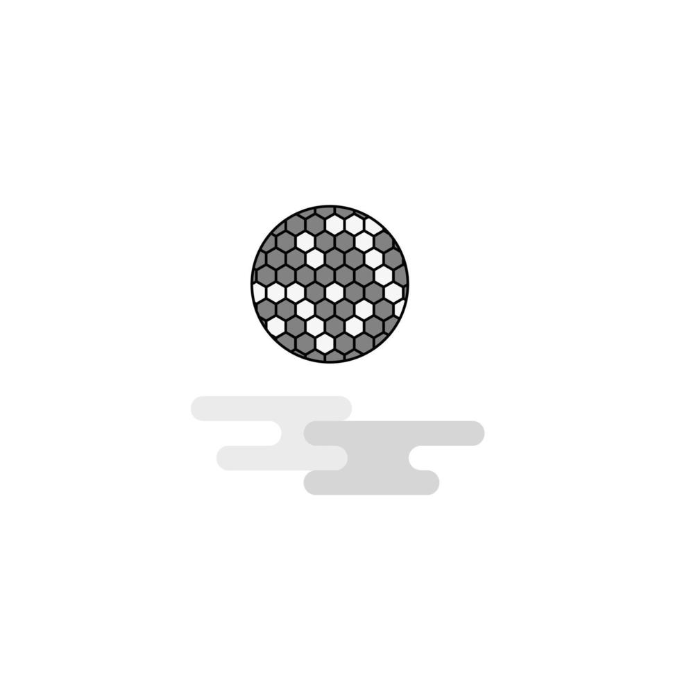 vector de icono gris lleno de línea plana de icono web de pelota de golf