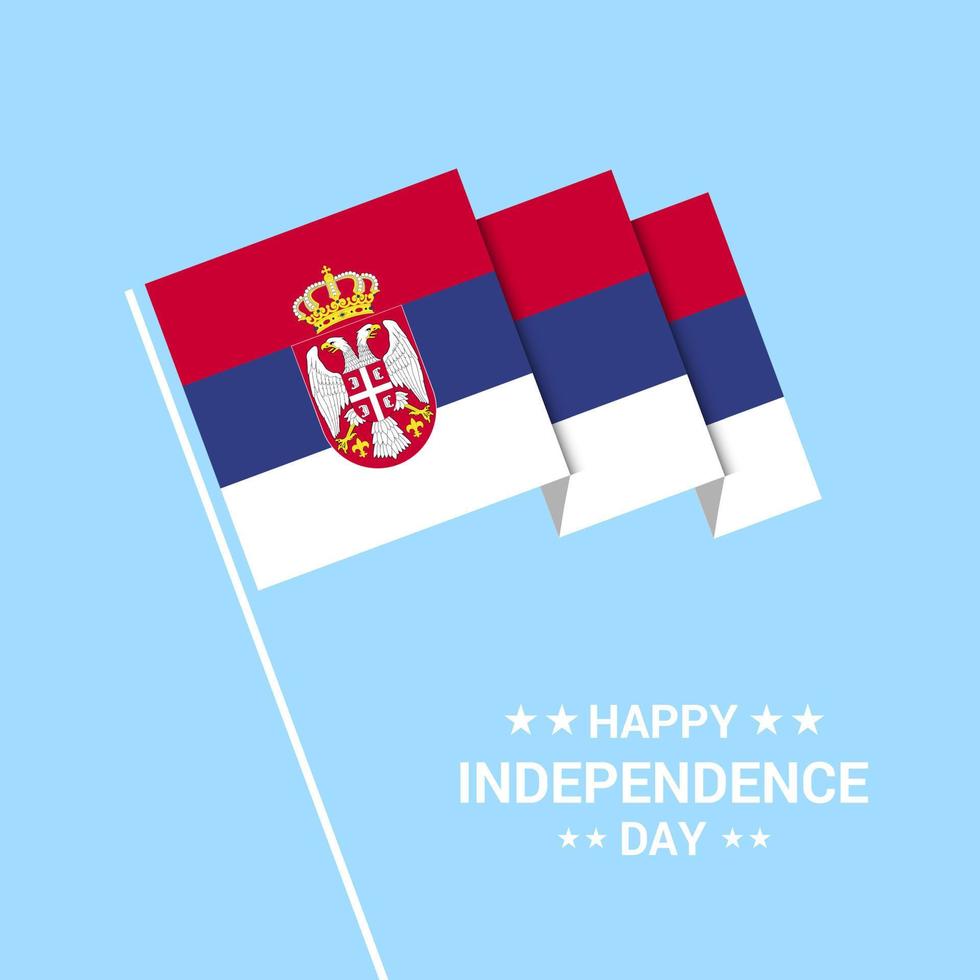 Serbia Independence day typographic design with flag vector