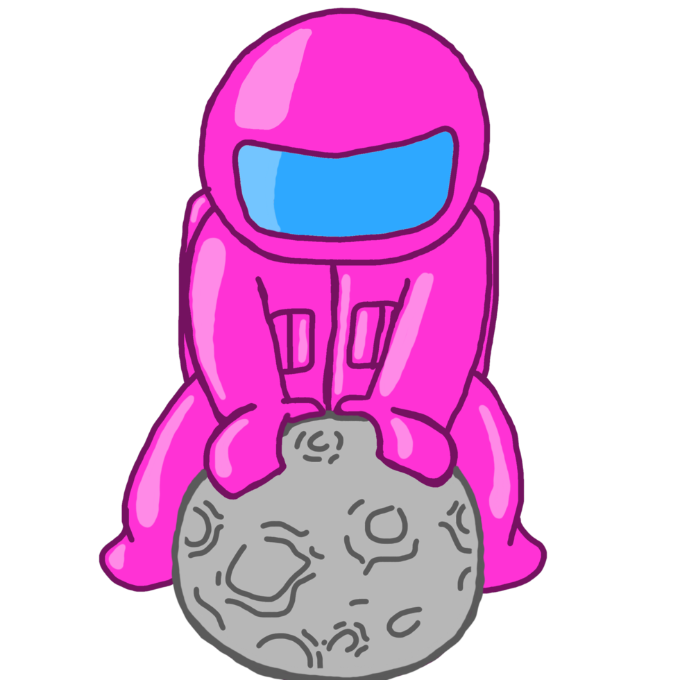 söt astronaut illustration png